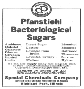 Pfanstiehl Advertisement in The Scientist in 1920