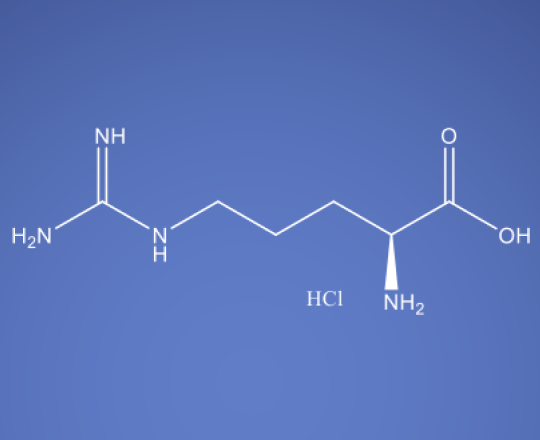 L-Arginine HCL USP EP JP ChP molecular structure used to reduce viscosity and prevent aggregation in biologic formulations